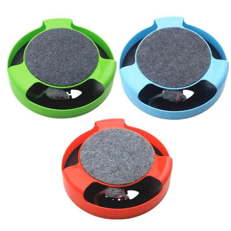 Interactive Catch-the-Mouse Cat Toy & Scratching Pad – Red