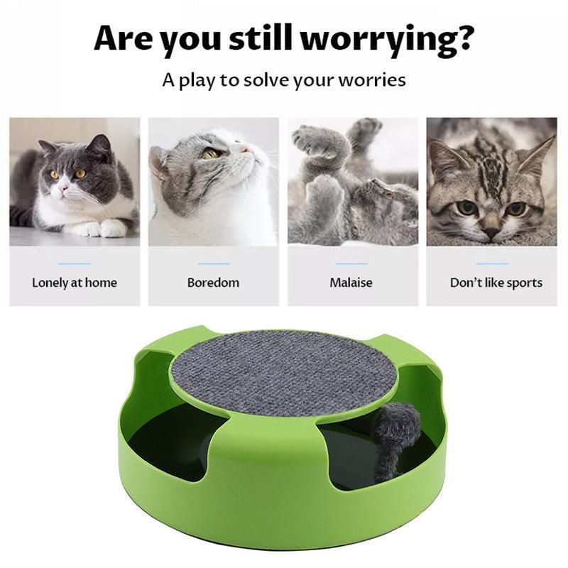 Interactive Catch-the-Mouse Cat Toy & Scratching Pad – Red