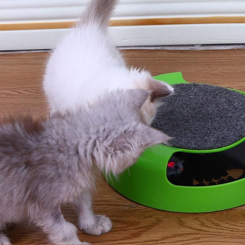 Interactive Catch-the-Mouse Cat Toy & Scratching Pad – Red