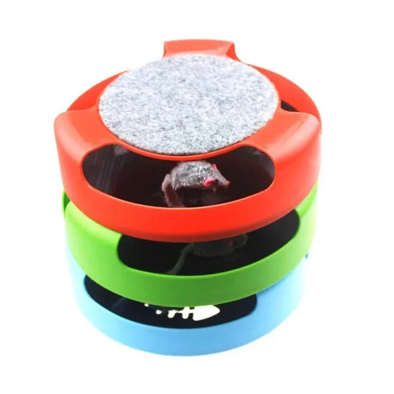 Interactive Catch-the-Mouse Cat Toy & Scratching Pad – Red