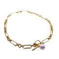 Vintage OT-Clasp Chain Necklace with Pearl-Style Pendant — product image 1 of 15