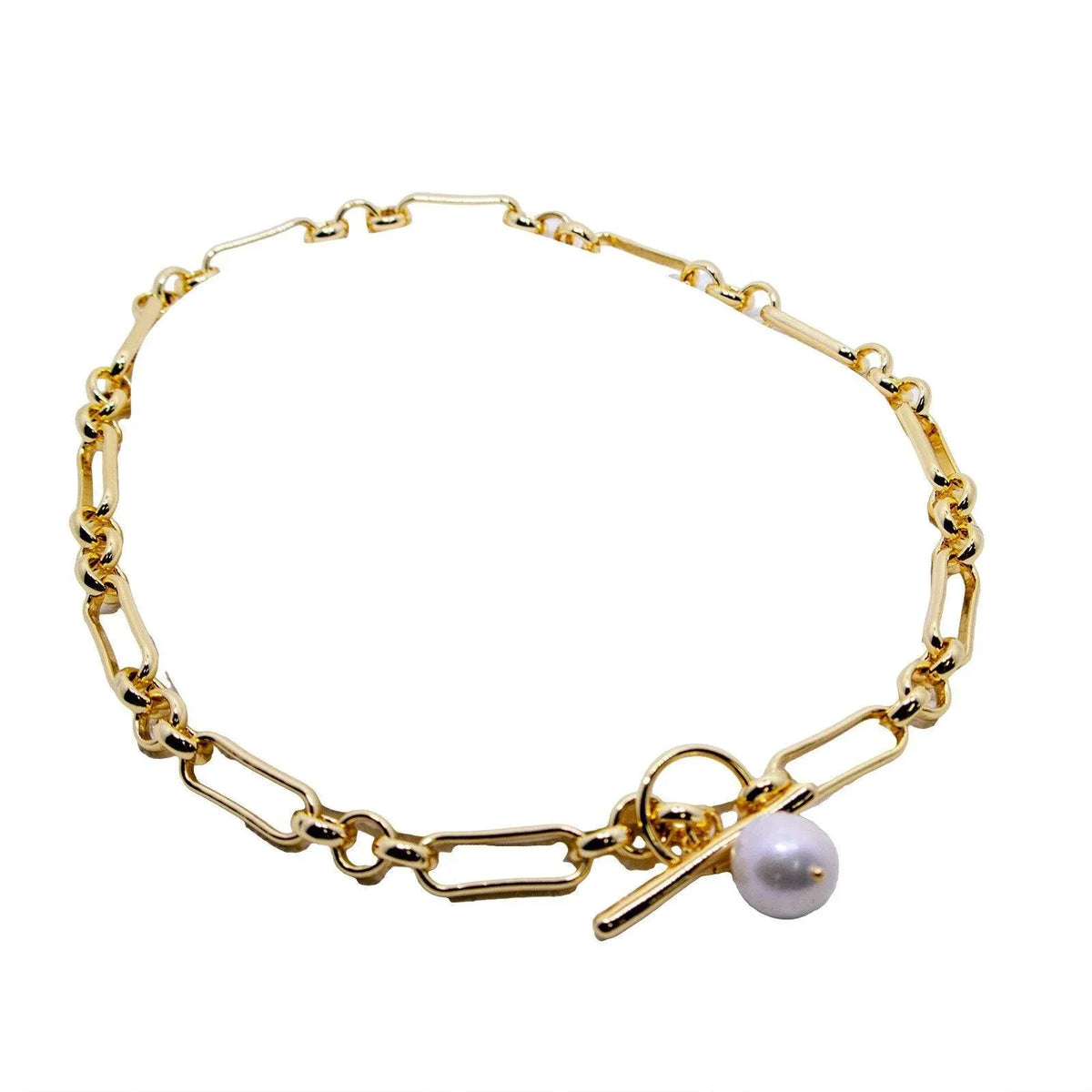 Vintage OT-Clasp Chain Necklace with Pearl-Style Pendant — product image 1 of 15