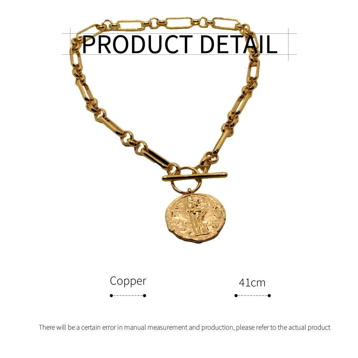 Vintage OT-Clasp Chain Necklace with Pearl-Style Pendant — product image 5 of 15