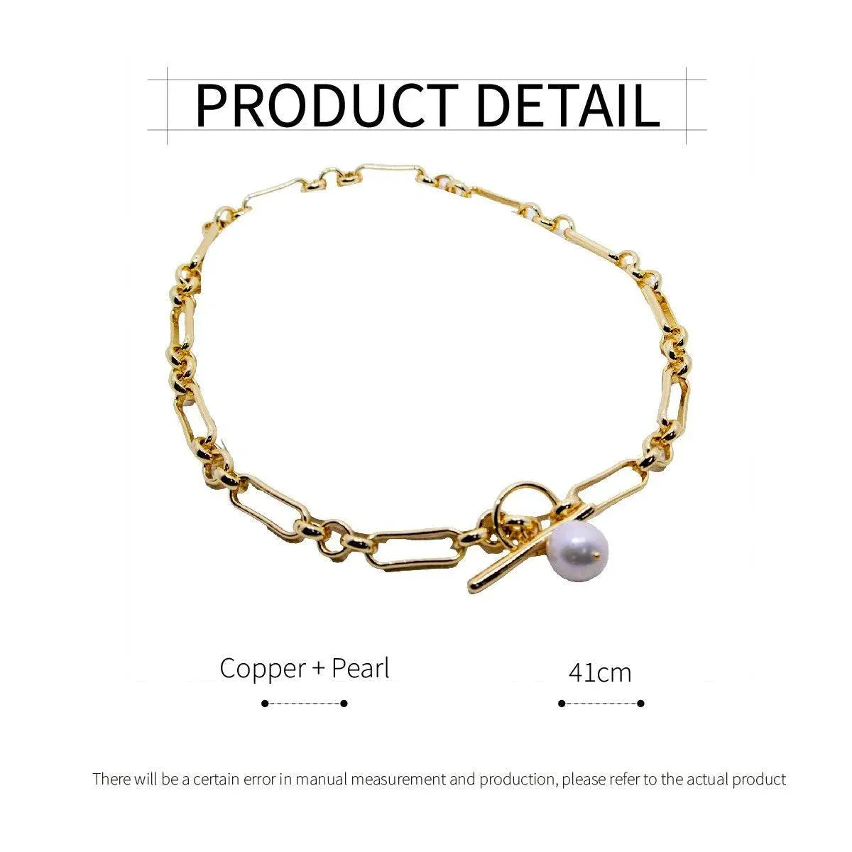 Vintage OT-Clasp Chain Necklace with Pearl-Style Pendant — product image 7 of 15