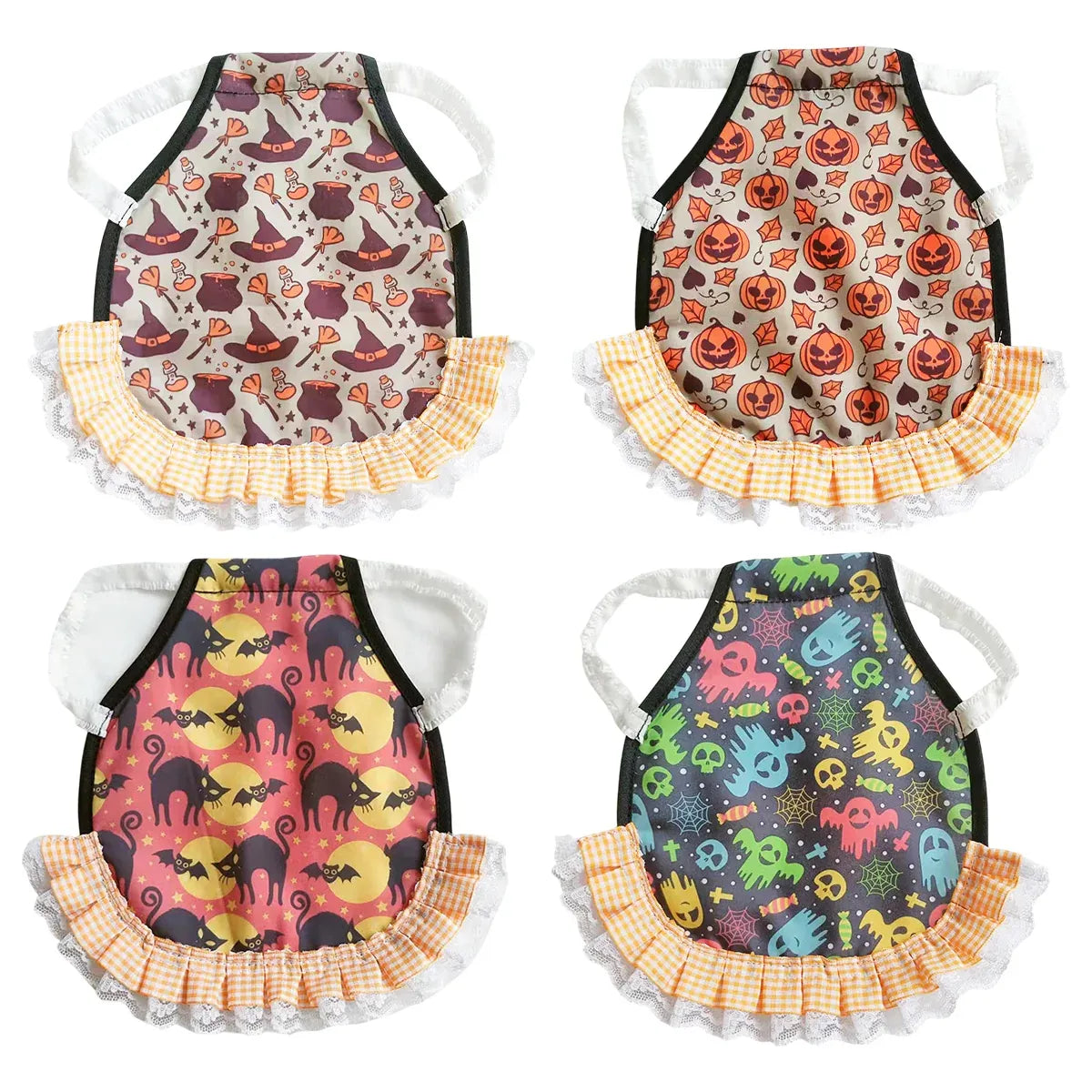 Four-Piece Halloween Chicken Saddle Apron Set - Assorted Prints