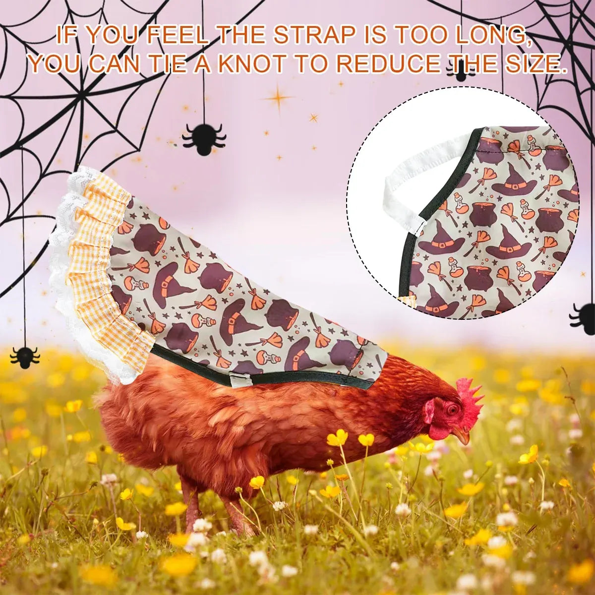Four-Piece Halloween Chicken Saddle Apron Set - Assorted Prints