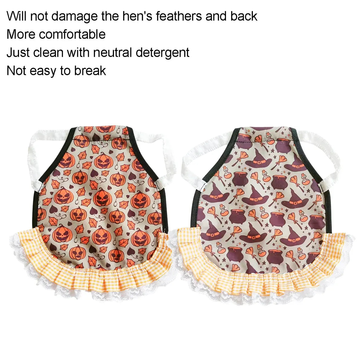 Four-Piece Halloween Chicken Saddle Apron Set - Assorted Prints