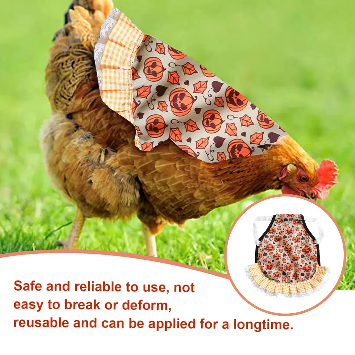 Four-Piece Halloween Chicken Saddle Apron Set - Assorted Prints