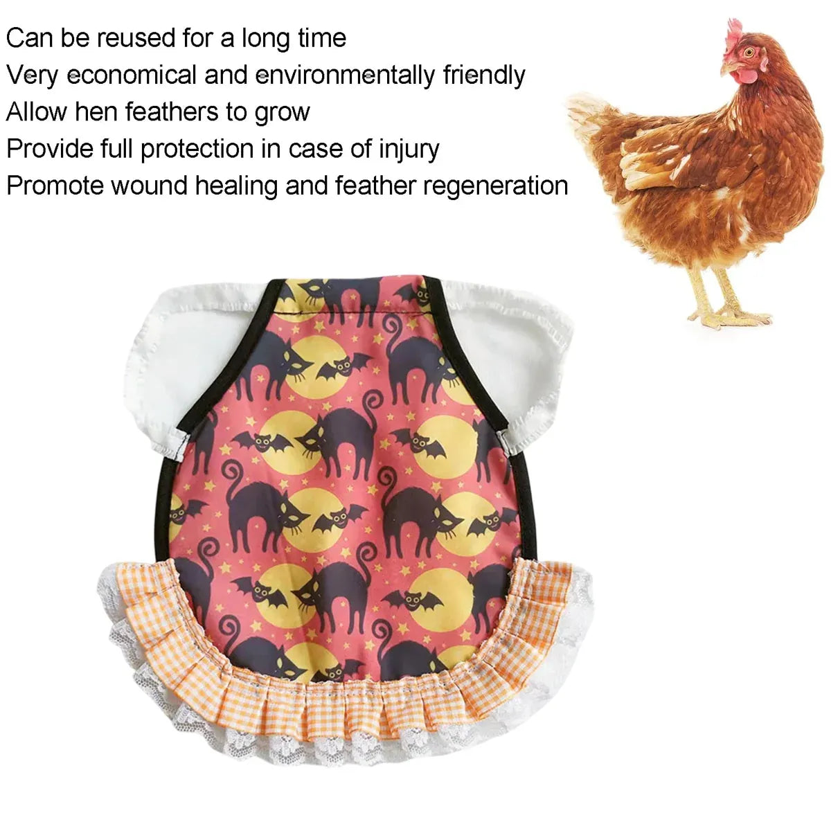 Four-Piece Halloween Chicken Saddle Apron Set - Assorted Prints
