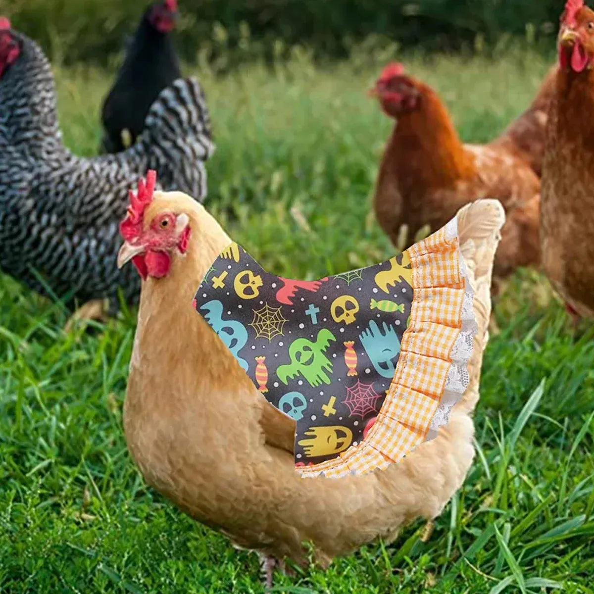 Four-Piece Halloween Chicken Saddle Apron Set - Assorted Prints