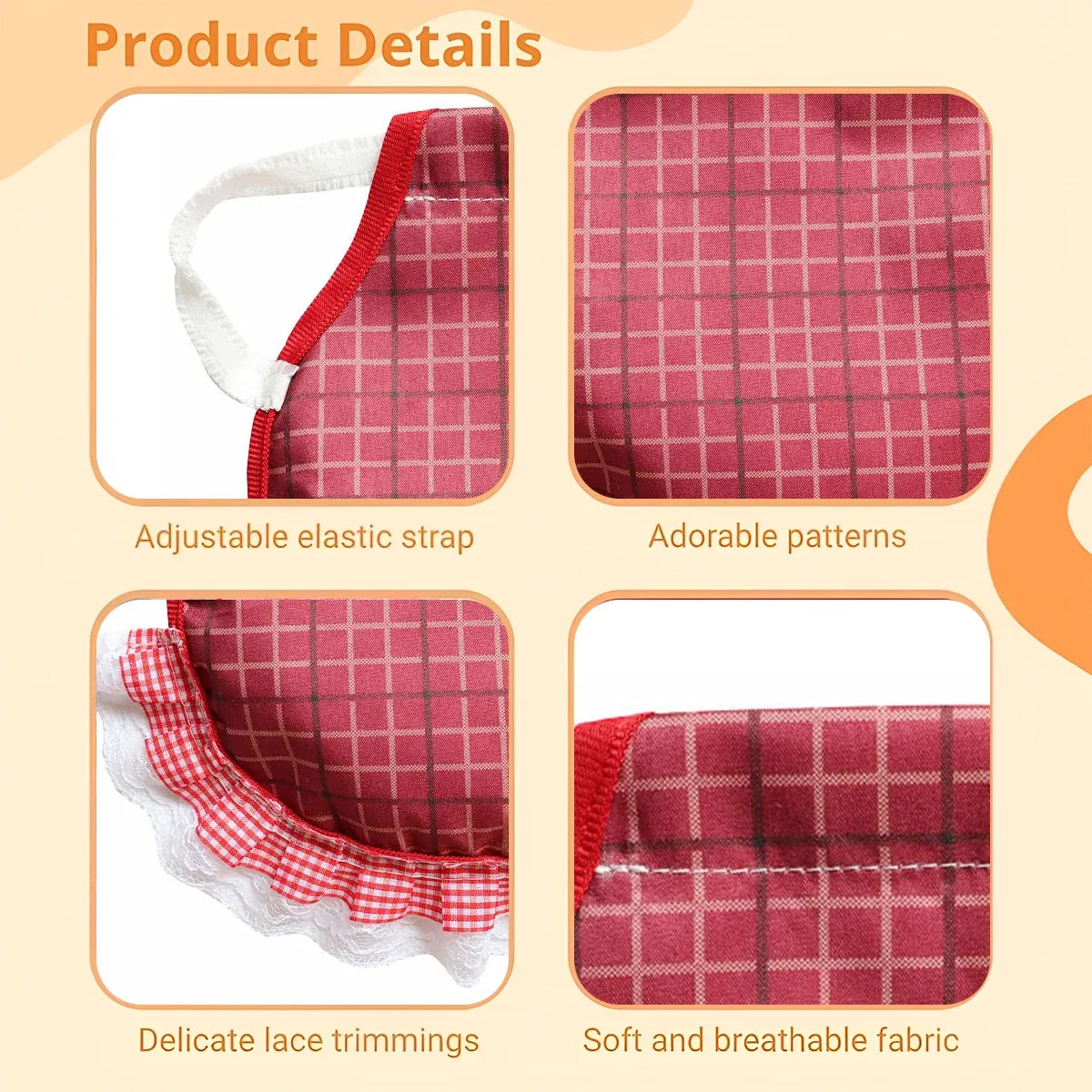 Five-Piece Adjustable Chicken Saddle Apron Set - Assorted, 23 cm
