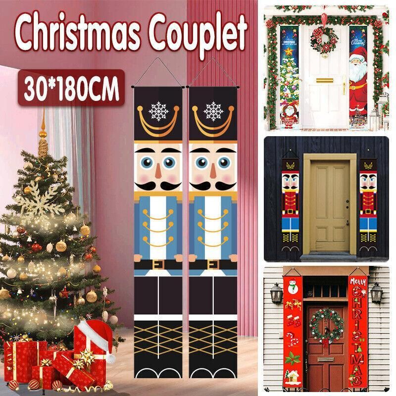 Nutcracker Soldier Door Banner Couplet Merry Christmas Xmas Decoration Ornaments - 04