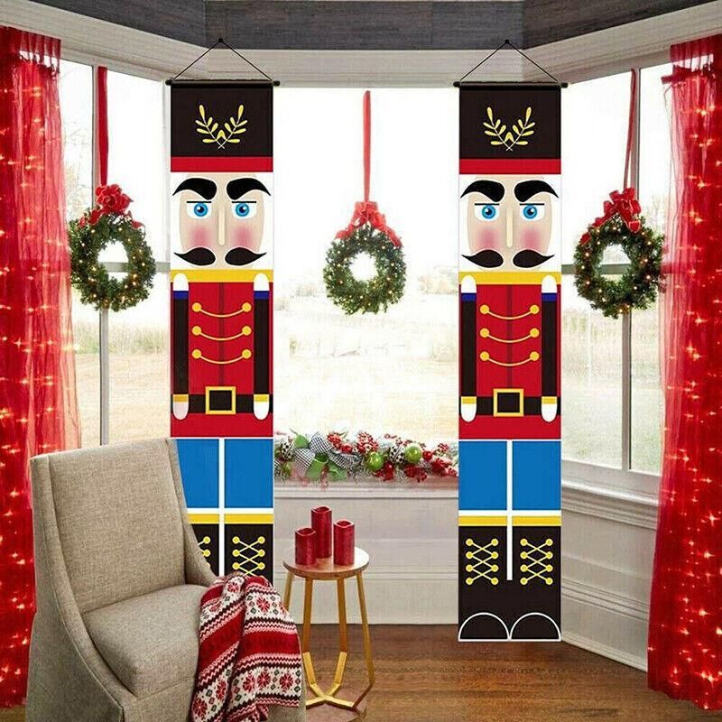 Nutcracker Soldier Door Banner Couplet Merry Christmas Xmas Decoration Ornaments - 04