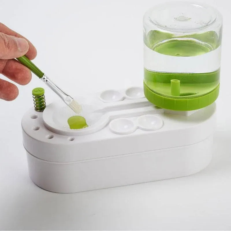Brush Cleaner Fresh Water Cycle Washer for Brushes and Tools Efficient Cleaning - Green