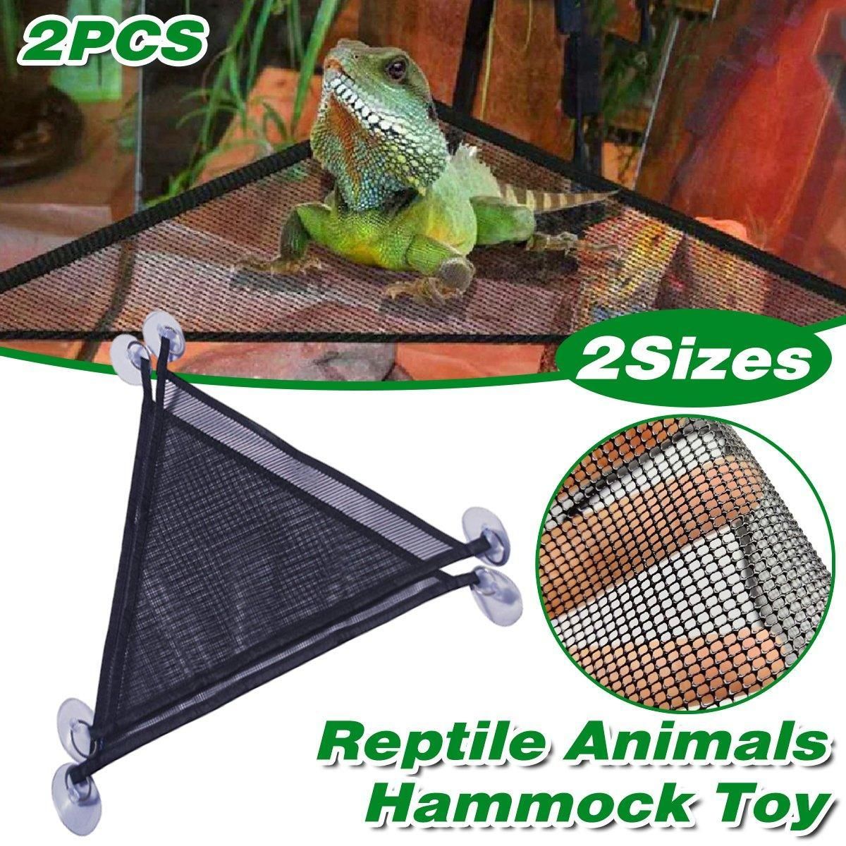 Reptile Mesh Basking Hammock Set, 2-Pack - Black, Small