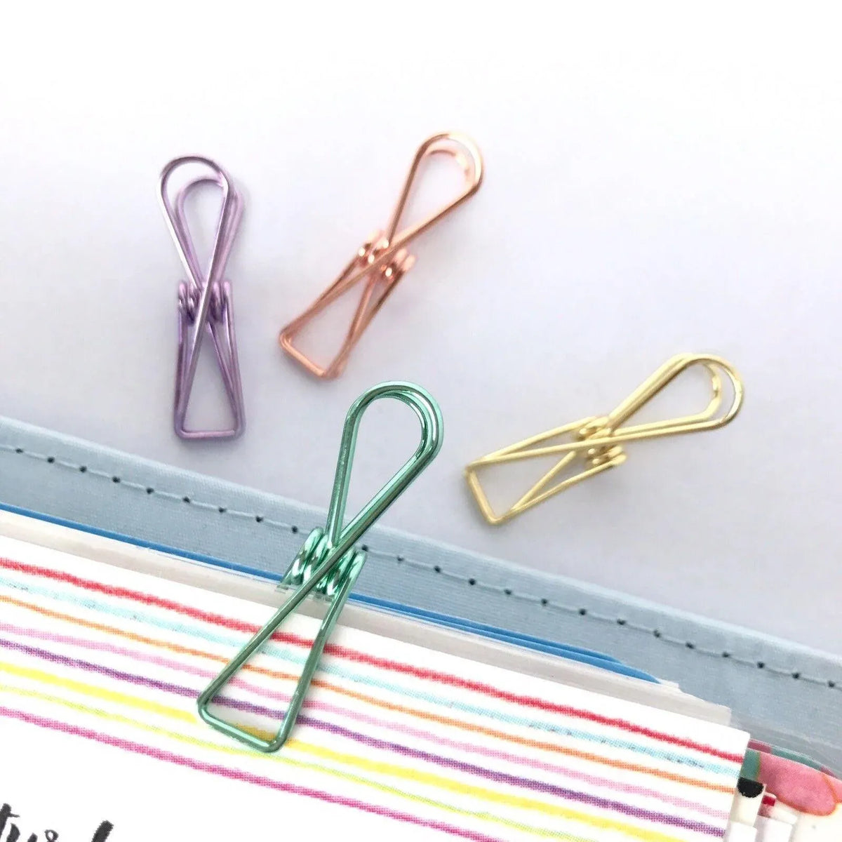 10X Spring Paperclips Metal Wire Hollow Out Clips 55mm Mini Binder Paper Clip - Gold — product photo 6