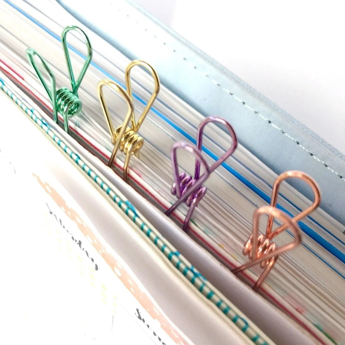10X Spring Paperclips Metal Wire Hollow Out Clips 55mm Mini Binder Paper Clip - Gold — product photo 8