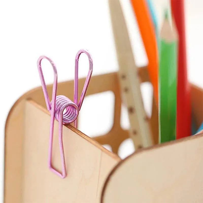 10X Spring Paperclips Metal Wire Hollow Out Clips 55mm Mini Binder Paper Clip - Gold — product photo 13