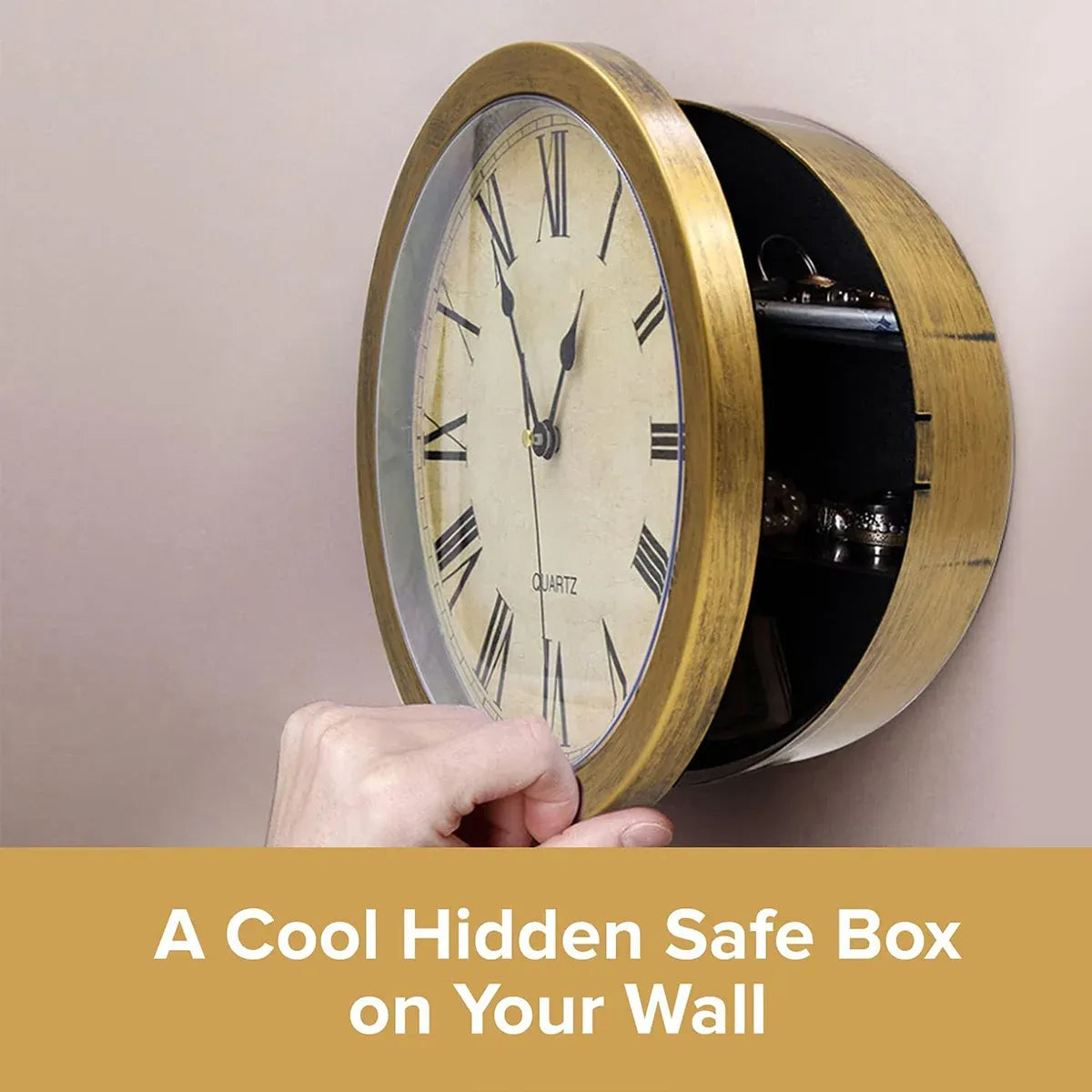 External Clock Internal Safe Box Anti Theft with Lock for Jewelry Cash Storage
