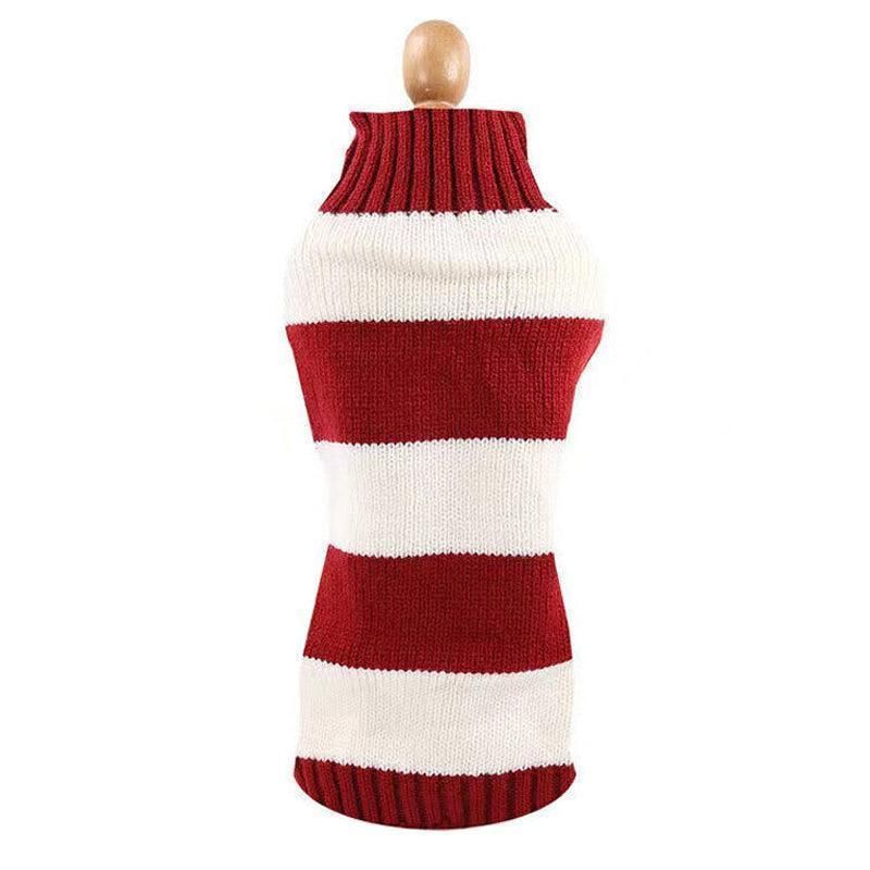 Red Striped Knitted Dog Sweater – Size L – supplier product photograph 2 of 9