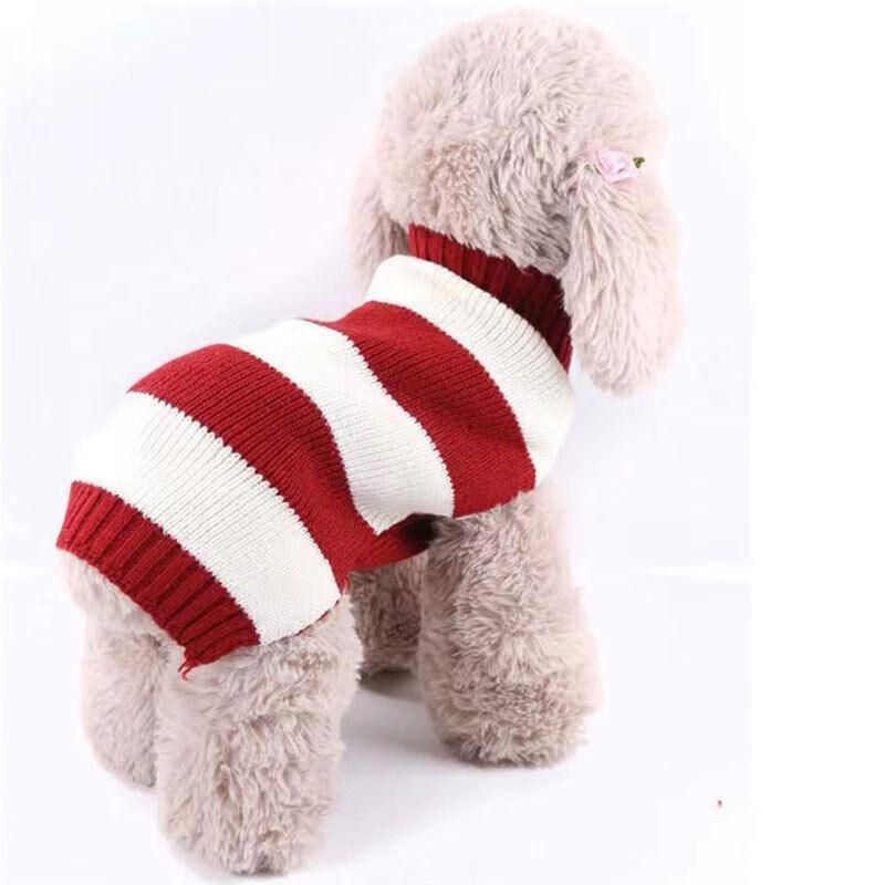 Red Striped Knitted Dog Sweater – Size L – supplier product photograph 4 of 9