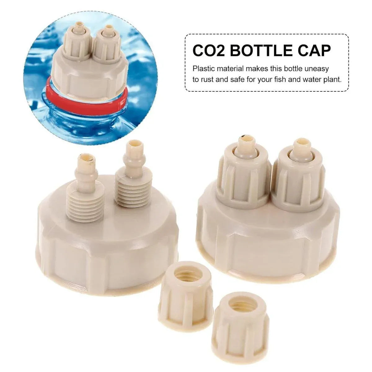 DIY Aquarium CO₂ Soda-Bottle Connector Caps - 10-Pack, 3.4 cm