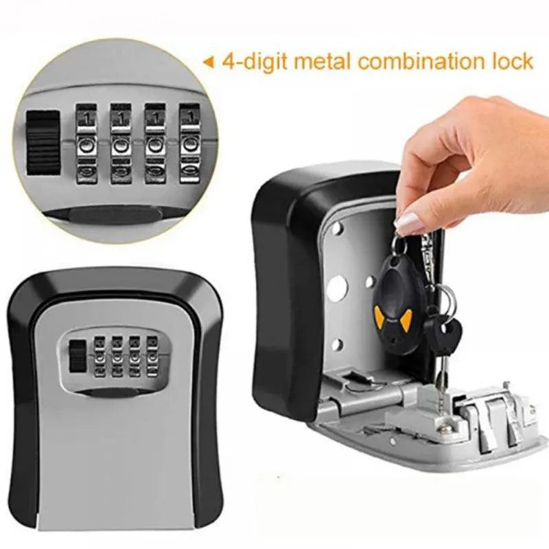 Wall Mounted High Security Storage 4 Digit Key Box With Combination Lock