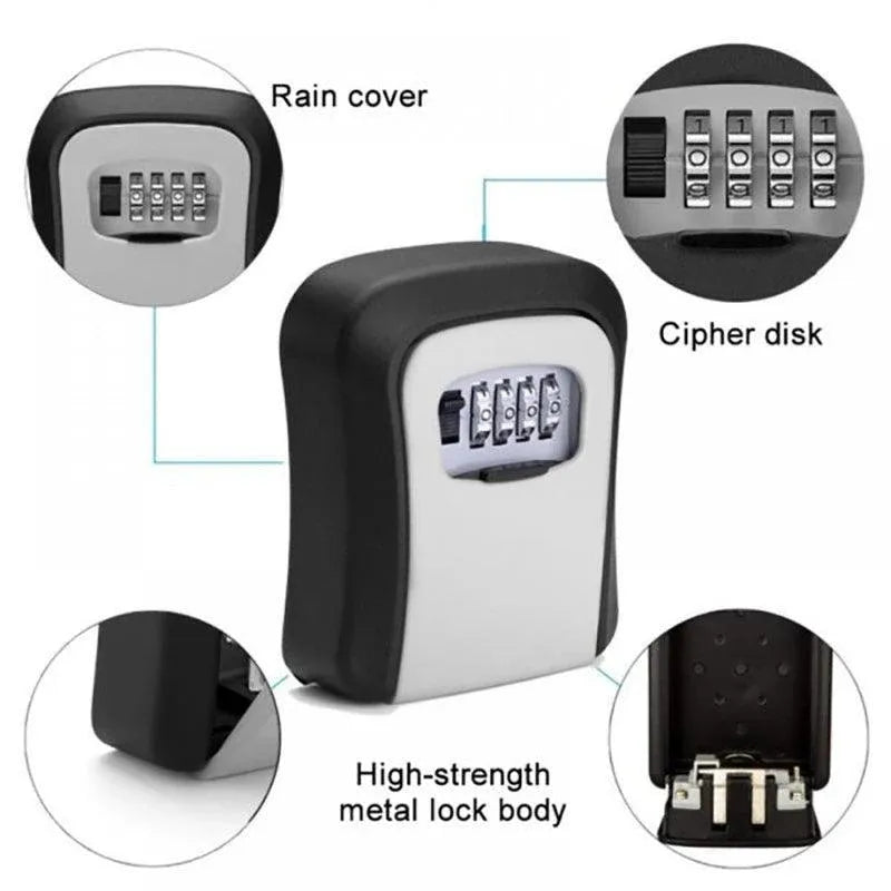 Wall Mounted High Security Storage 4 Digit Key Box With Combination Lock