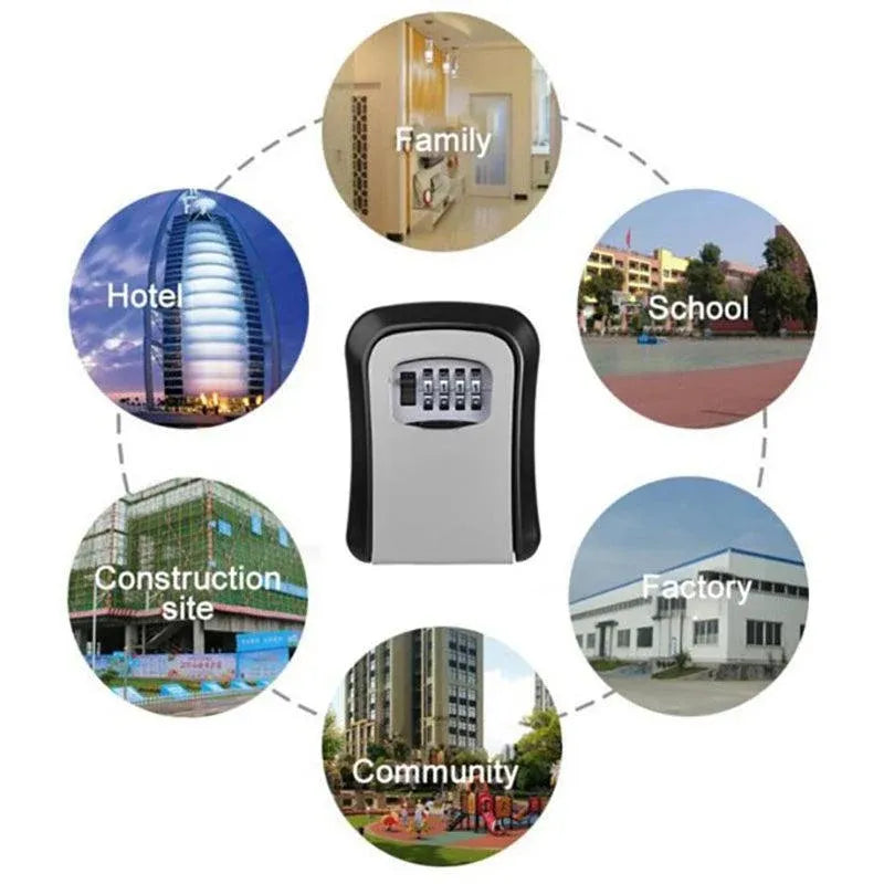 Wall Mounted High Security Storage 4 Digit Key Box With Combination Lock