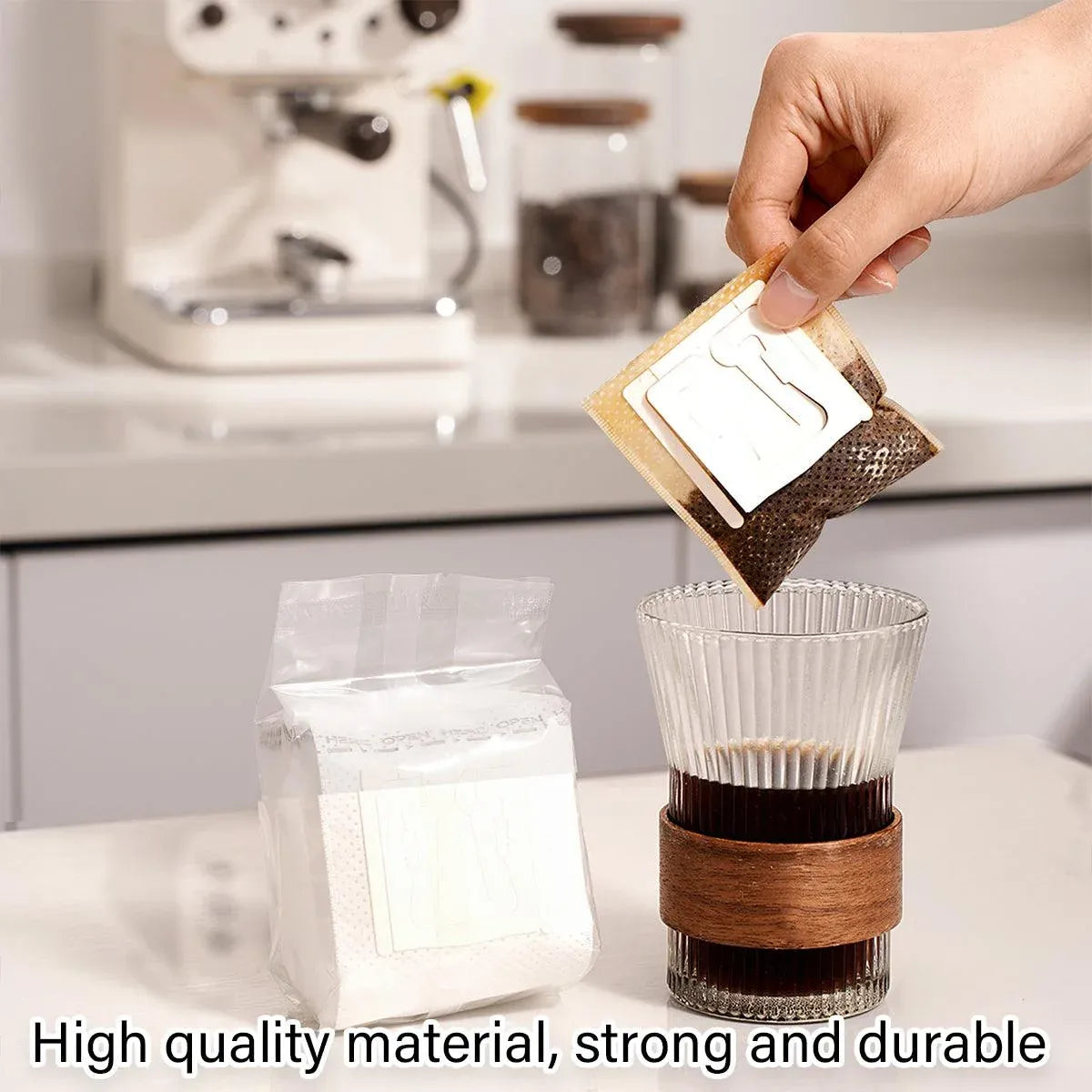 100-Pack Hanging-Ear Disposable Pour-Over Coffee Filter Bags