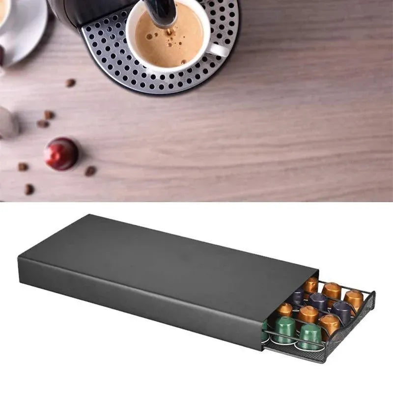 Coffee Pod Holder Drawer for Nespresso - 40 Capsules Storage Rack Stand