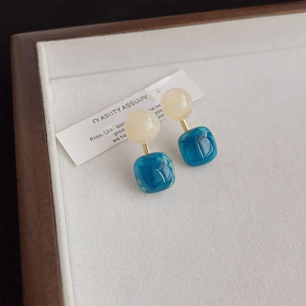 Small Fresh Blue Oil Earrings Retro Fashion Temperament Silver Needle Jewellery