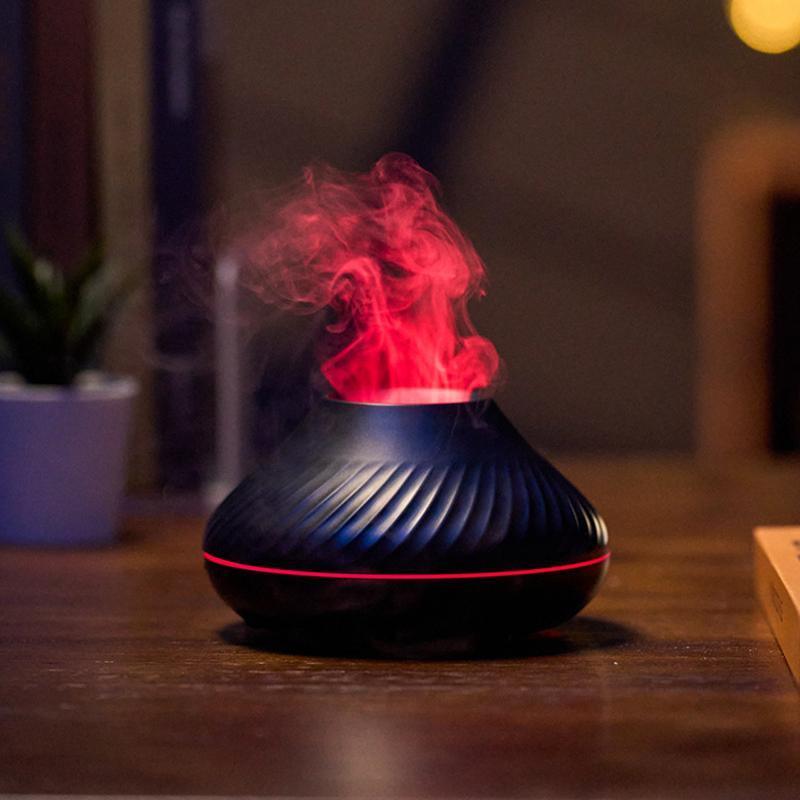 130 mL Ultrasonic Flame-Effect Essential Oil Diffuser with LED Light