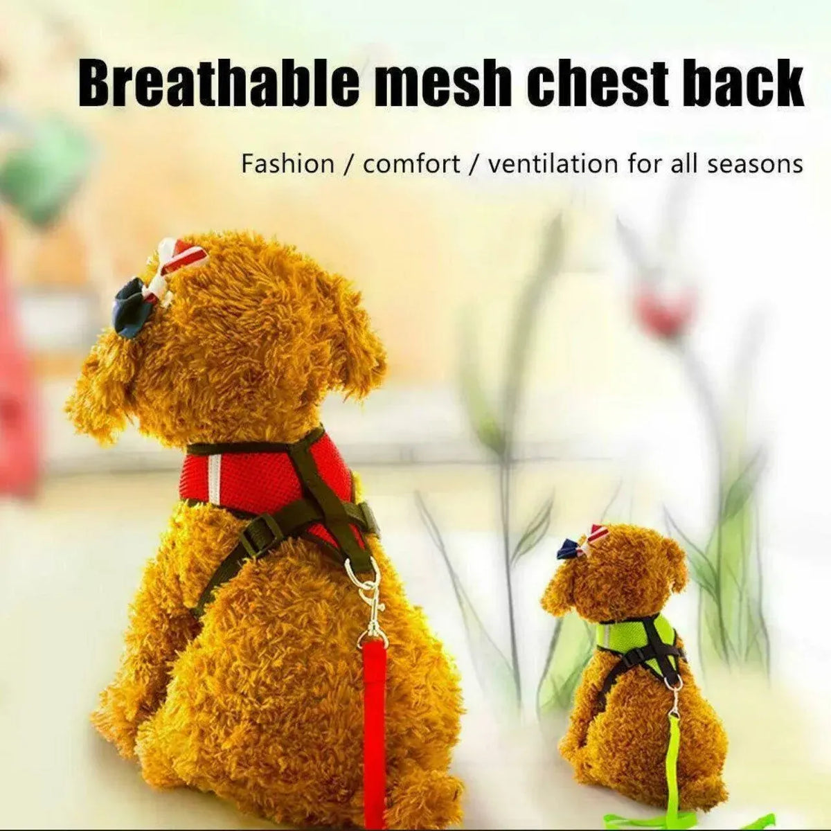 Adjustable Mesh Pet Walking Harness - Blue, Large