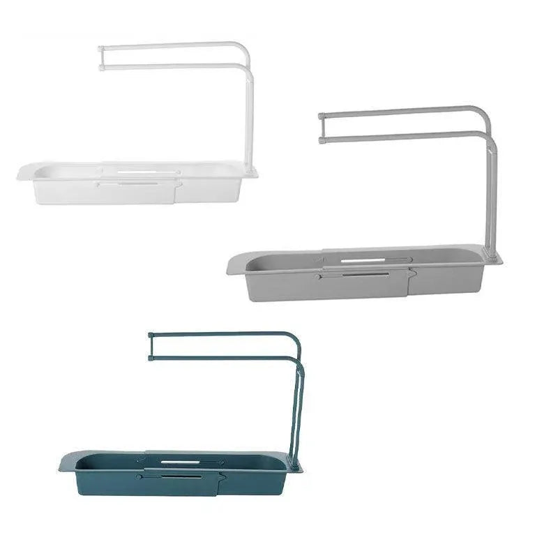 Telescopic Sink Rack Holder Expandable Storage Drain Basket Home Kitchen Kit - Blue — product image 3 of 13