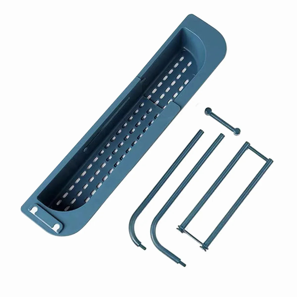 Telescopic Sink Rack Holder Expandable Storage Drain Basket Home Kitchen Kit - Blue — product image 12 of 13