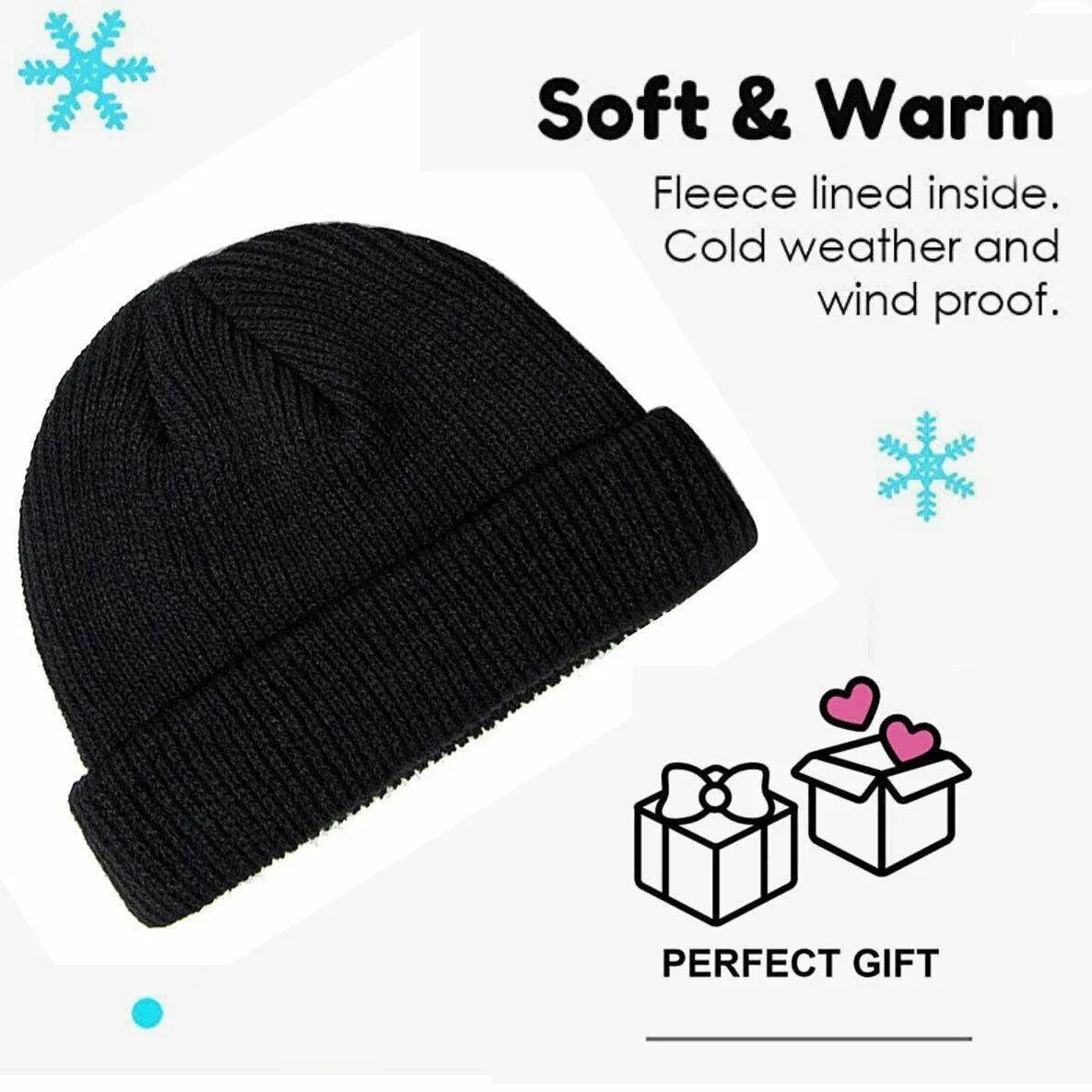 Men Women Mini Fisherman Beanie Winter Spring Hat Soft Knitted Docker Skull Cap - Royal Blue