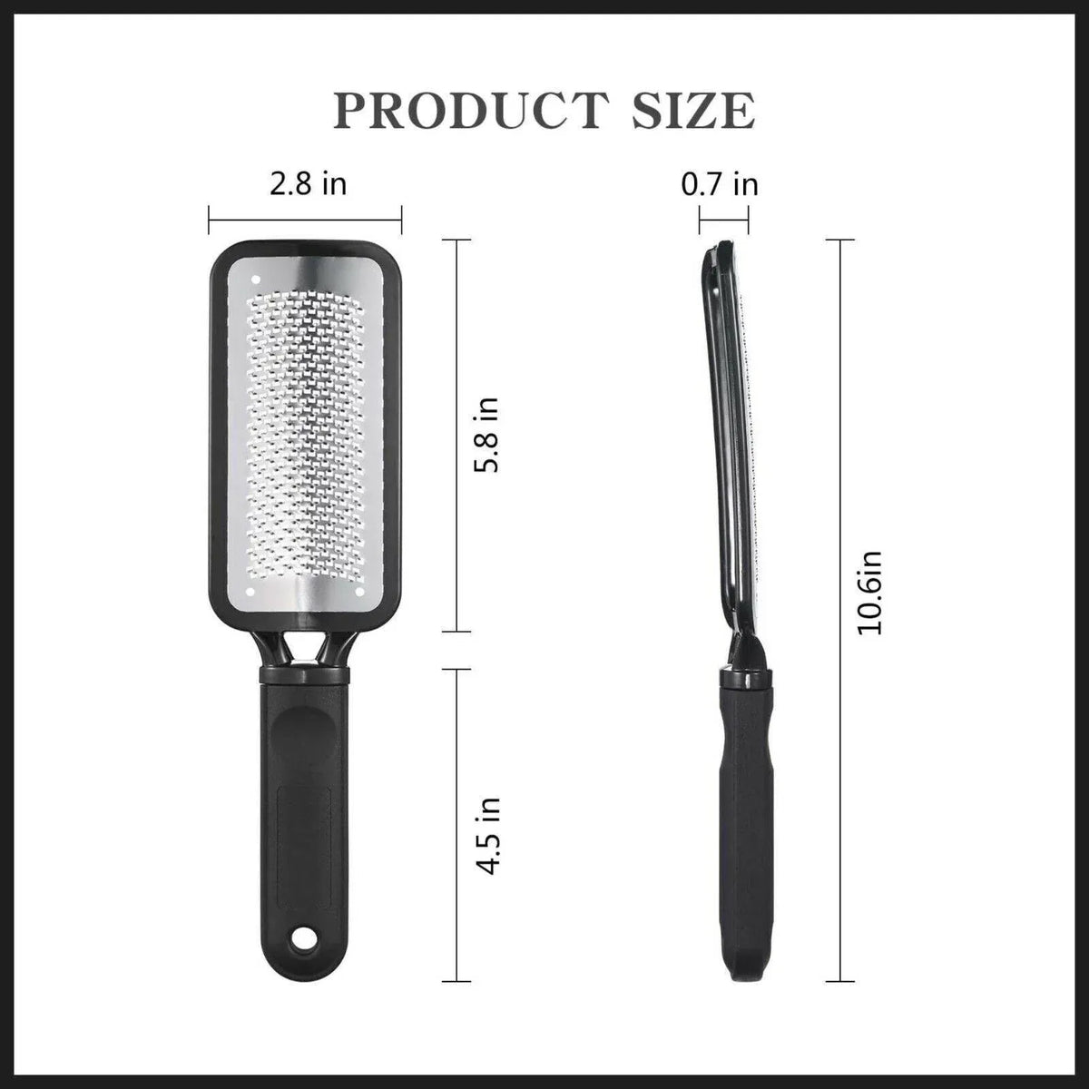 Stainless Steel Foot File Scraper Grater Pedicure Rasp Callus Remover Tool - White