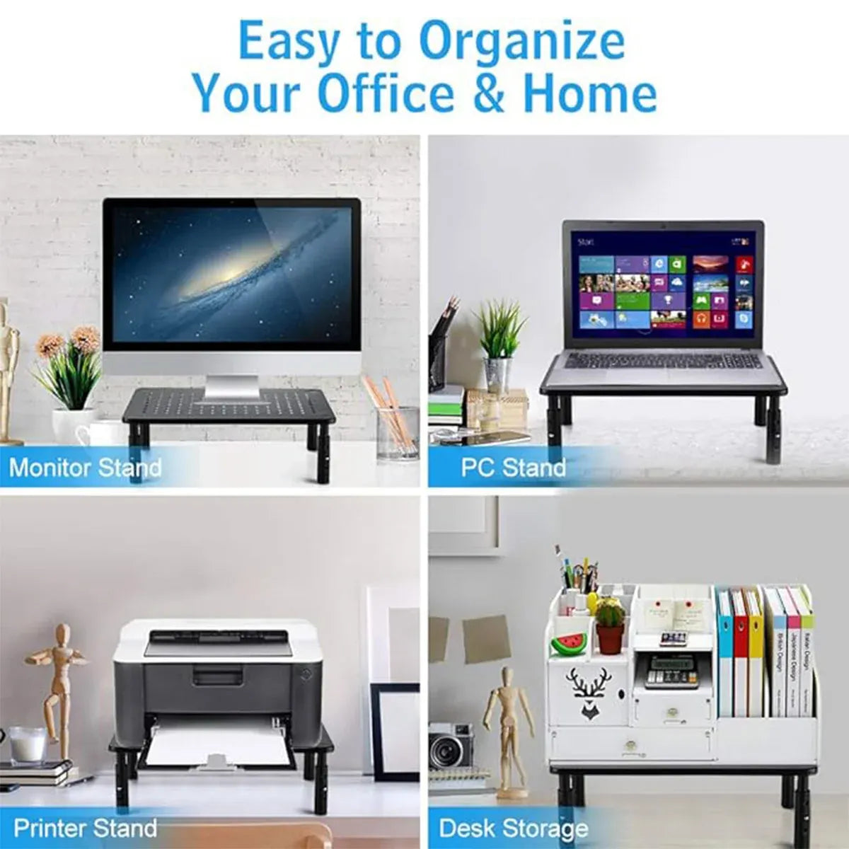3 Height Adjustable Monitor Riser Laptop Printer Computer Stand Desktop Shelf — product photo 4