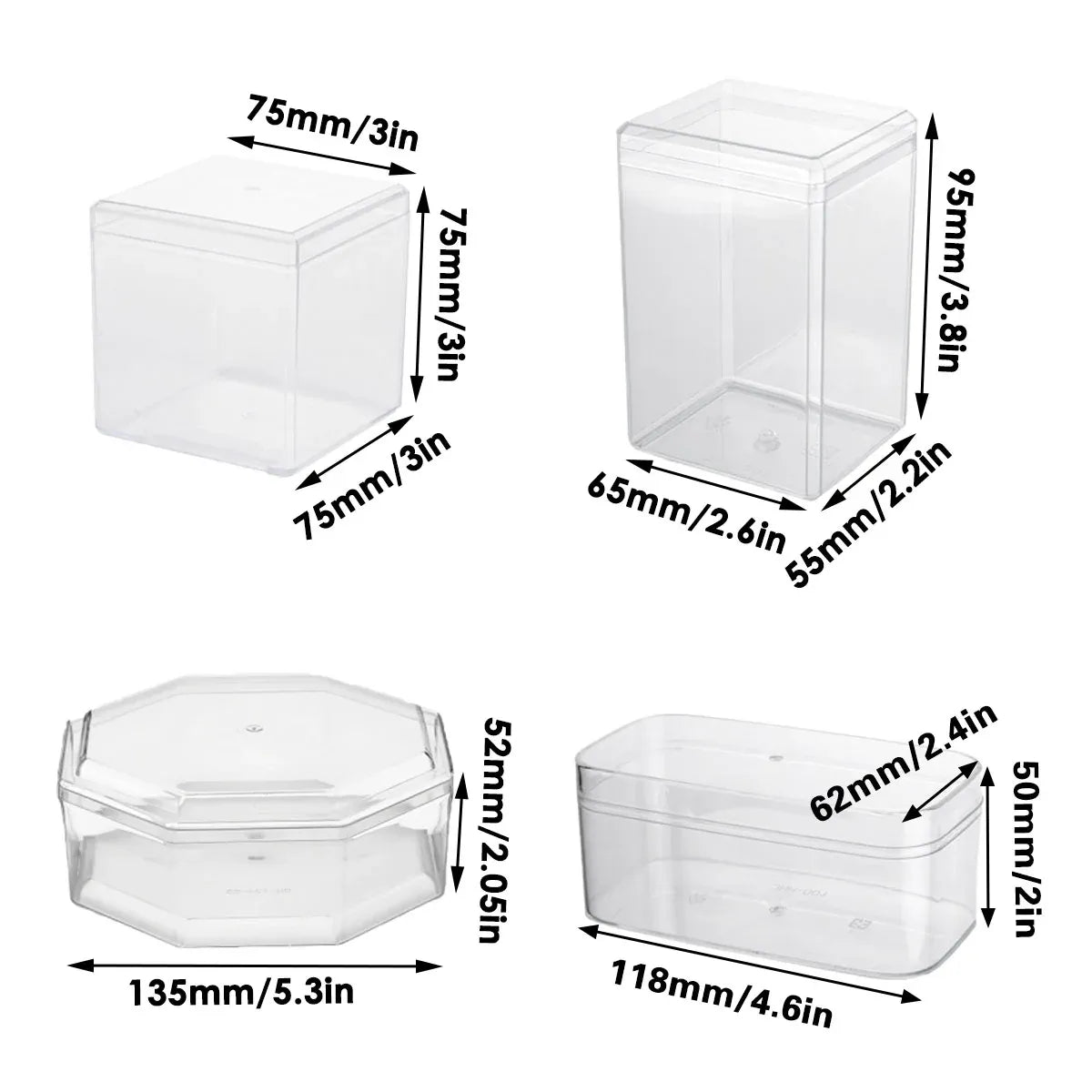20pcs Transparent Biscuit Box Plastic Cake Box Pastry Dessert Storage Container - 5.5x9.5cm — product photo 4