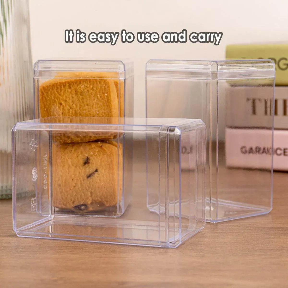 20pcs Transparent Biscuit Box Plastic Cake Box Pastry Dessert Storage Container - 5.5x9.5cm — product photo 6