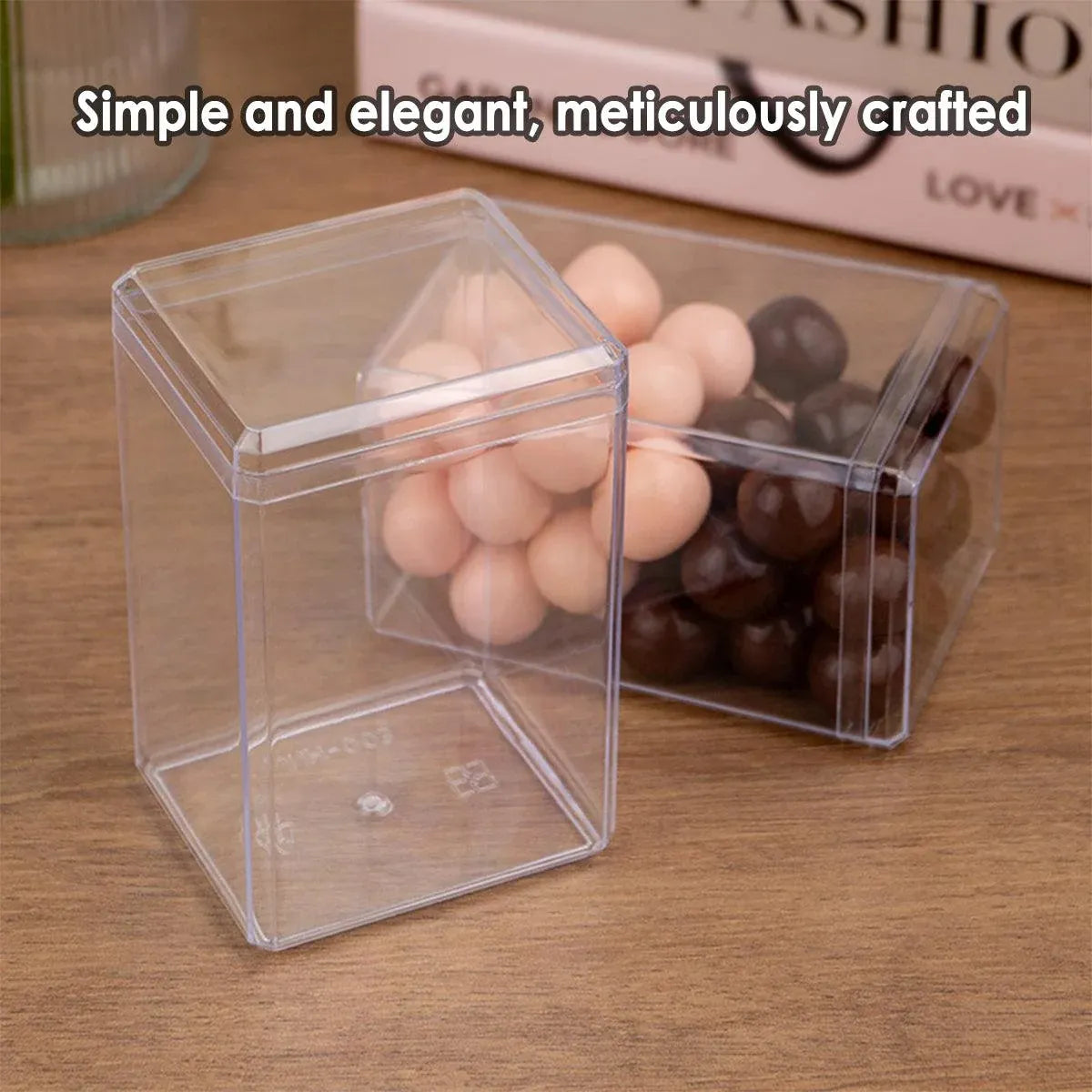 20pcs Transparent Biscuit Box Plastic Cake Box Pastry Dessert Storage Container - 5.5x9.5cm — product photo 8