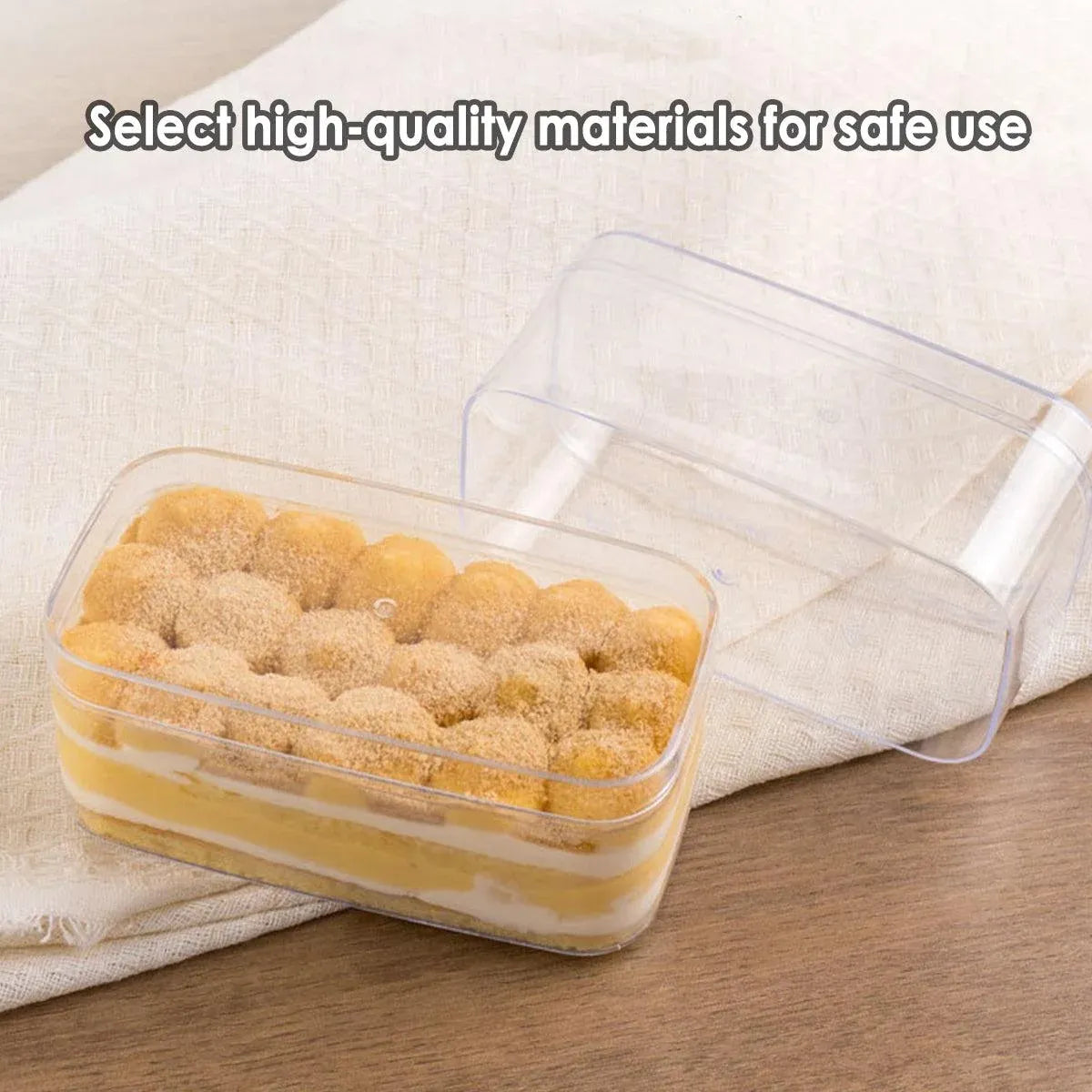 20pcs Transparent Biscuit Box Plastic Cake Box Pastry Dessert Storage Container - 5.5x9.5cm — product photo 10