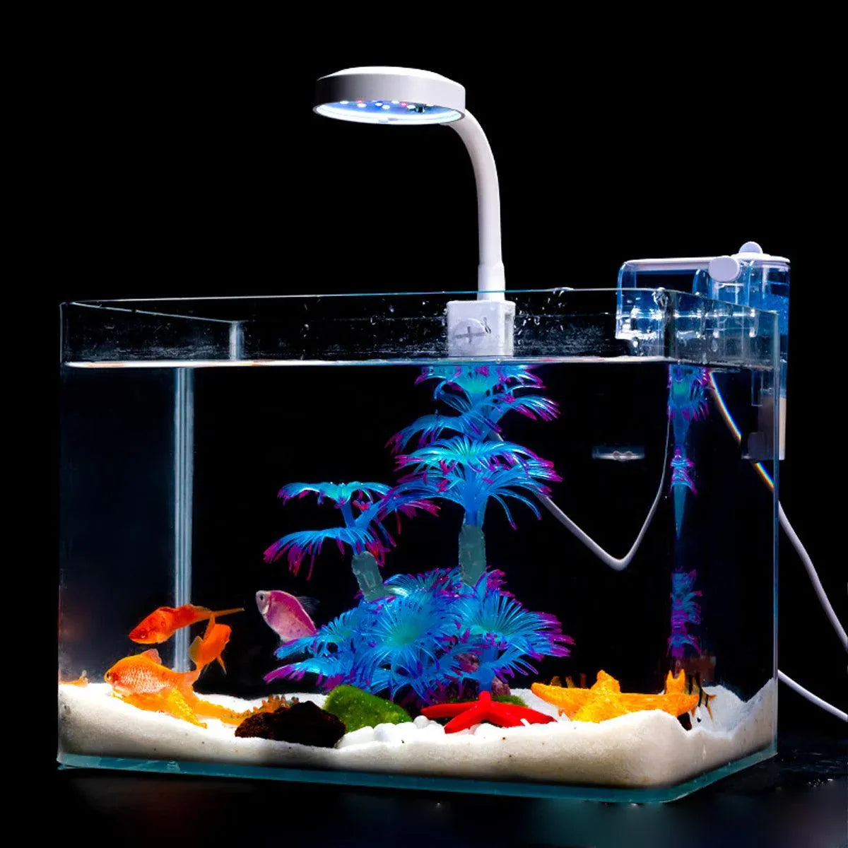Soft Silicone Artificial Coral Aquarium Ornament - Orange, 14 cm