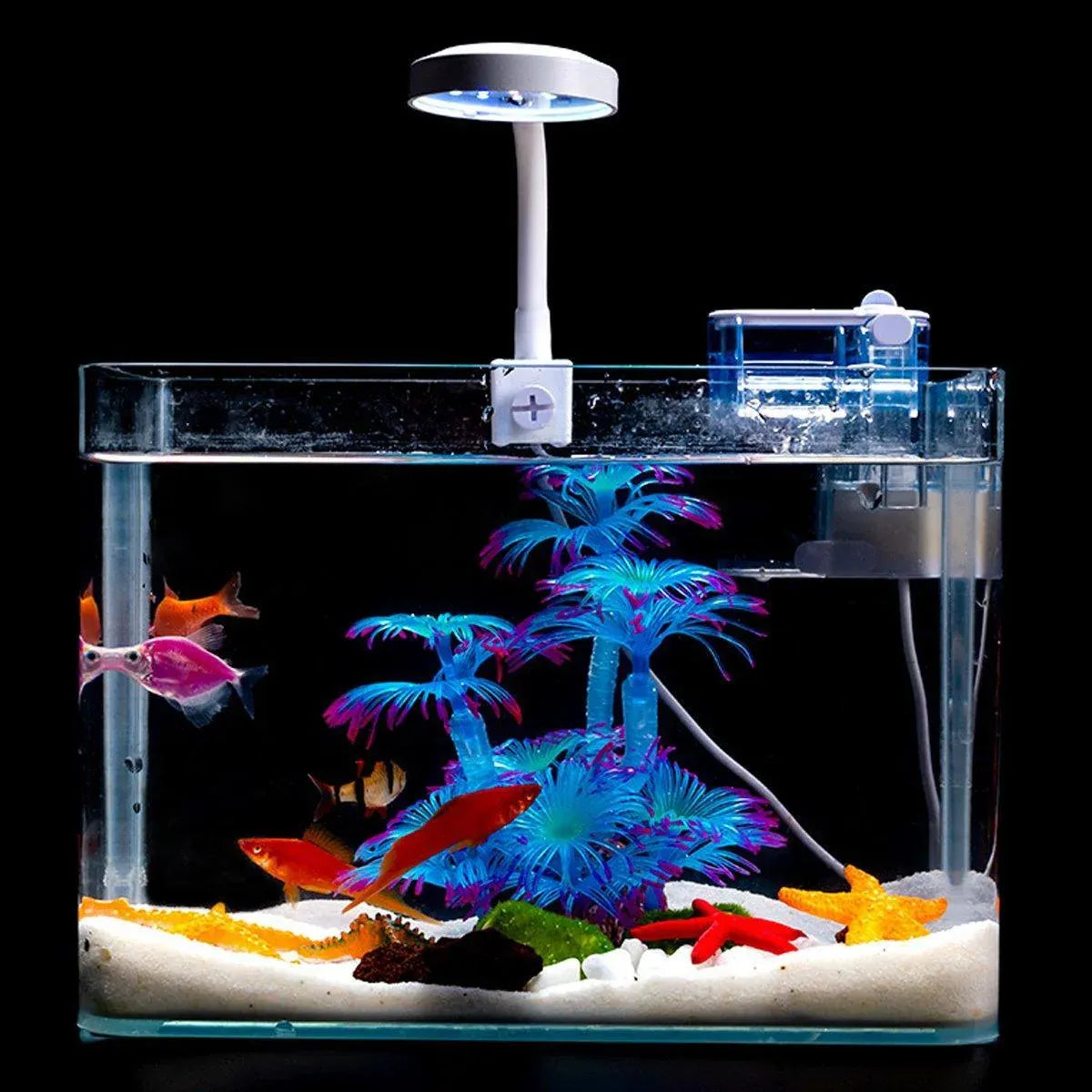 Soft Silicone Artificial Coral Aquarium Ornament - Orange, 14 cm