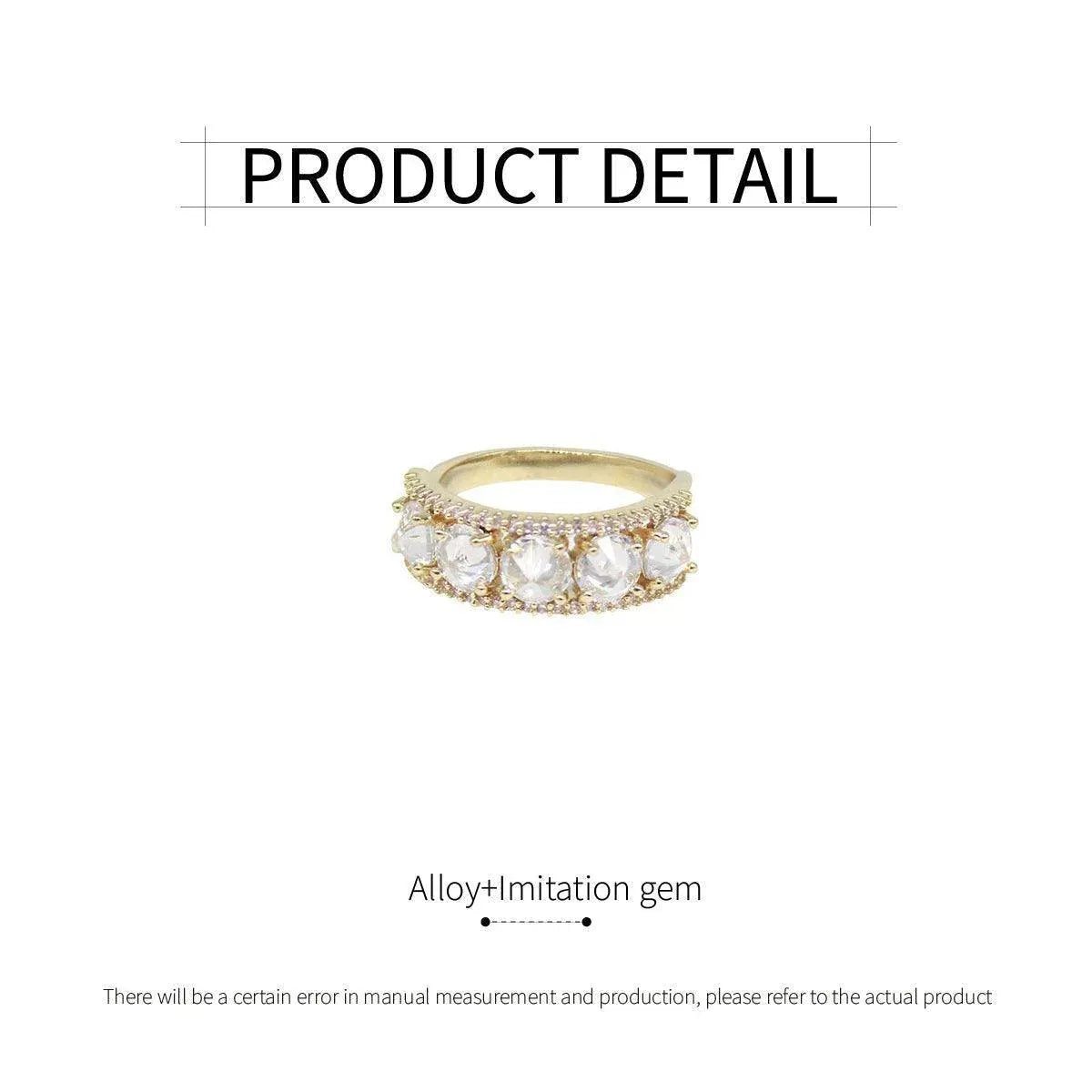 Zircon Ring Super Flash Fashion Jewellery Women Elegant Crystal Adjustable