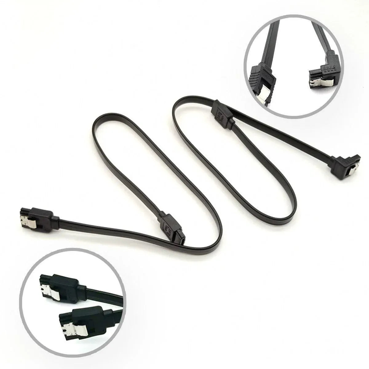 SSD Serial Cable High Speed SATA Connector for Laptop Desktop Data Transfer - Bend straight