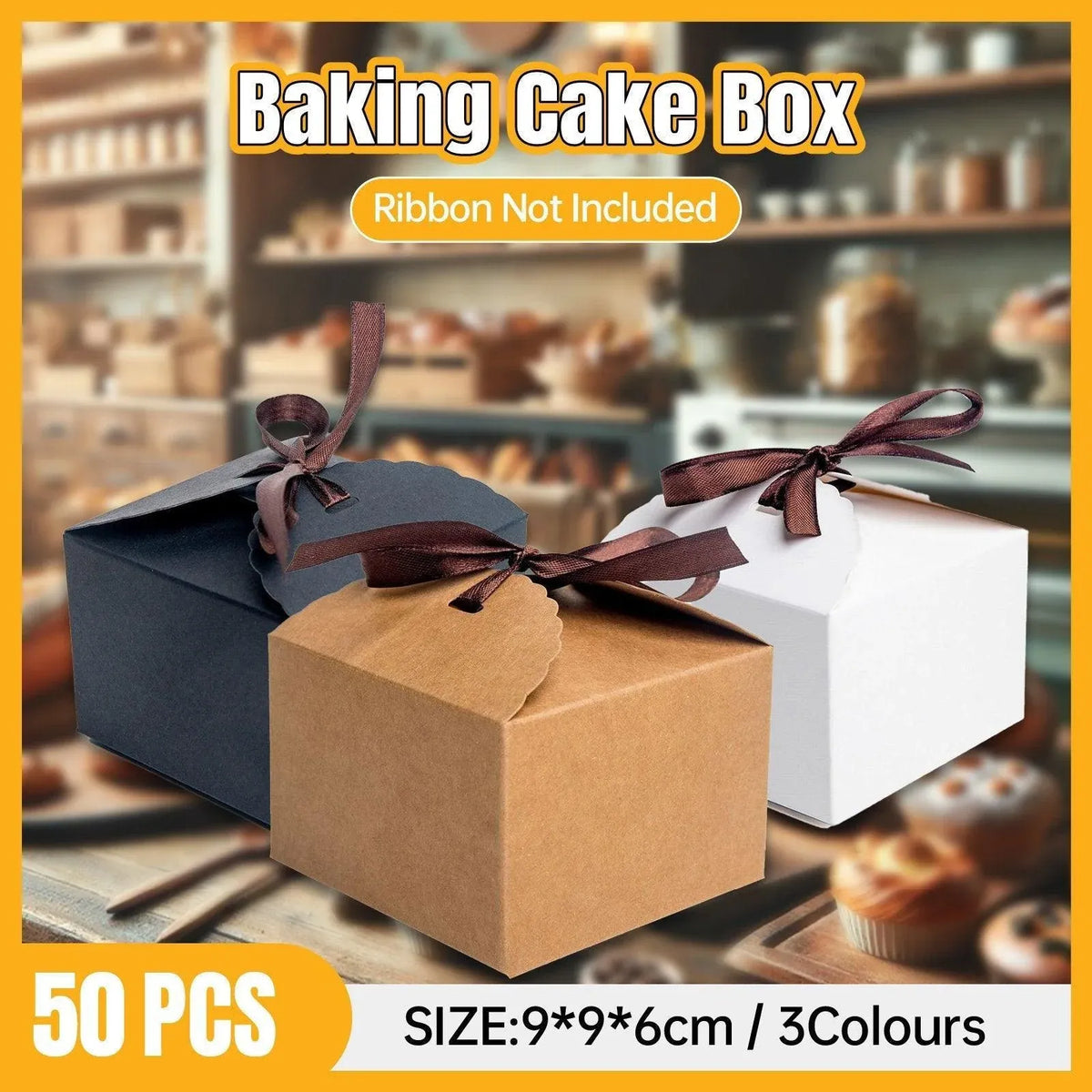 Premium Bakery Boxes: Elegant & Durable Cake Packaging - Multi-Color Options - Kraft — product photo 2