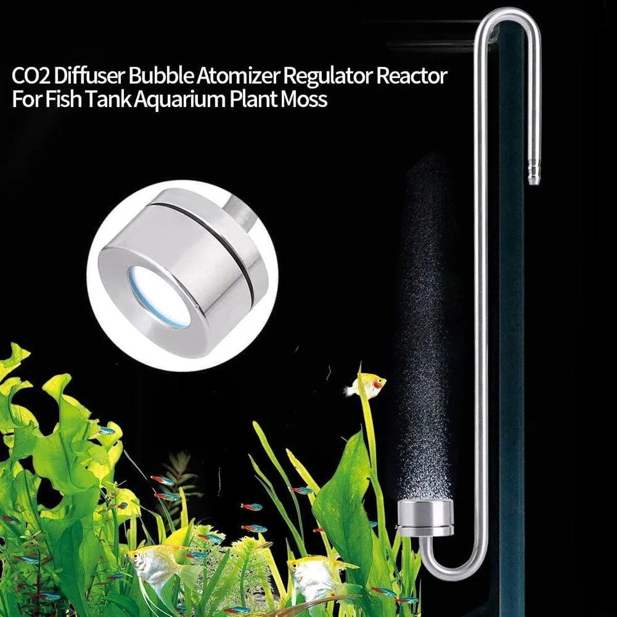 Stainless Steel Aquarium CO₂ Diffuser – 25 cm