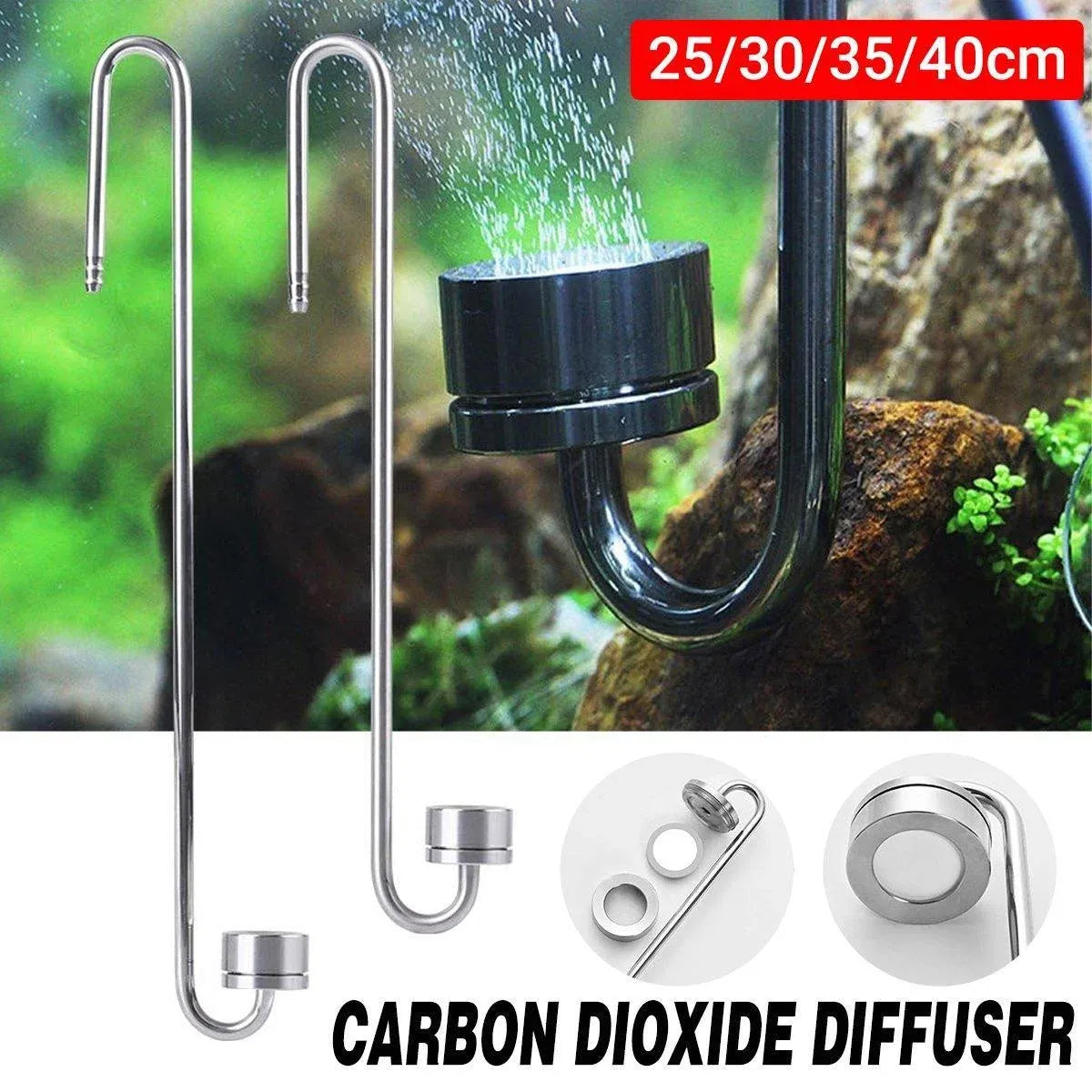 30 cm Stainless Steel CO₂ Diffuser for Planted Aquariums